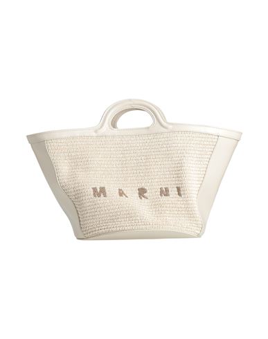 Marni Woman Handbag Ivory Size - Cotton, Polyamide, Cow Leather, Brass In White