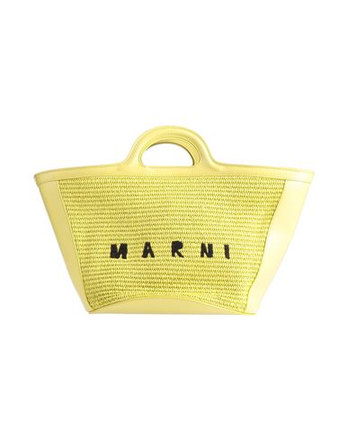 Marni Woman Handbag Lime Green Size - Cotton, Polyamide, Cow Leather, Brass In Green