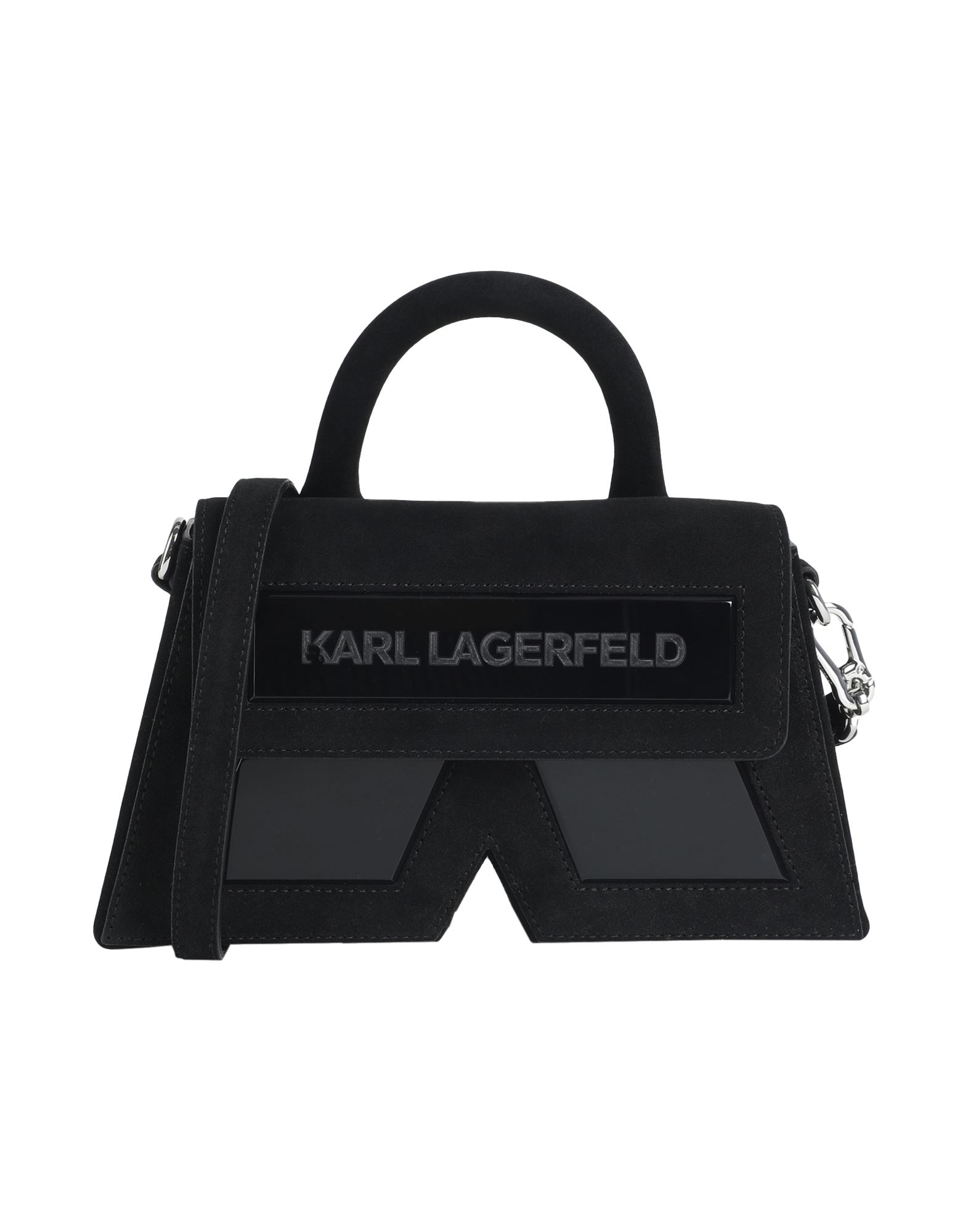 KARL LAGERFELD KARL LAGERFELD K/ESSENTIAL K CROSSBODY WOMAN HANDBAG BLACK SIZE - BOVINE LEATHER