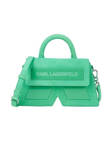 Karl Lagerfeld Icon K Crossbody Suede Woman Handbag Green Size - Bovine Leather