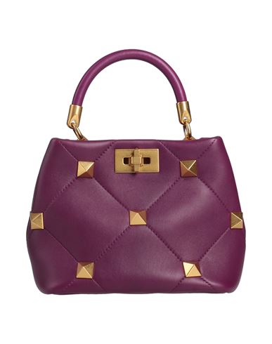 Shop Valentino Garavani Woman Handbag Purple Size - Soft Leather