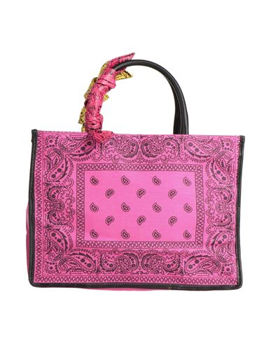 Shop Anita Bilardi Woman Handbag Fuchsia Size - Linen, Calfskin In Pink