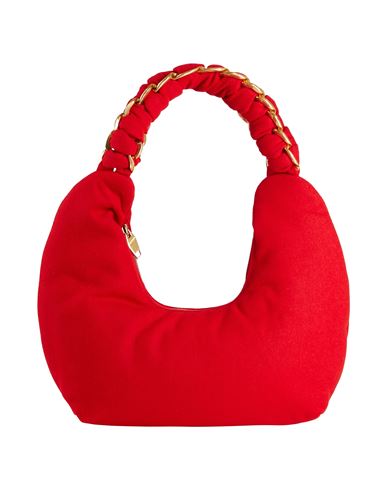 Balmain Woman Shoulder Bag Red Size - Merino Wool