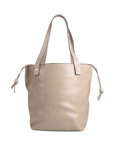 Visone Woman Shoulder Bag Dove Grey Size - Soft Leather
