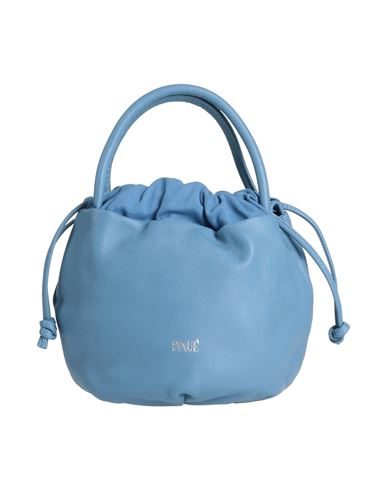 Innue' Woman Handbag Slate Blue Size - Soft Leather, Textile Fibers