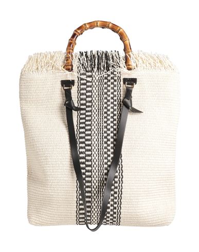 Anita Bilardi Woman Handbag White Size - Polyamide, Cotton, Calfskin, Bamboo
