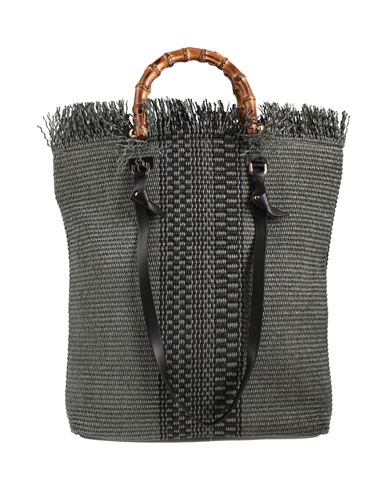 Anita Bilardi Woman Handbag Lead Size - Polyamide, Cotton, Calfskin, Bamboo In Grey