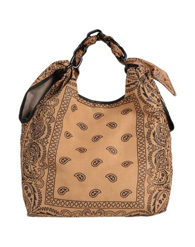 Anita Bilardi Woman Handbag Camel Size - Linen, Plastic, Lambskin In Beige