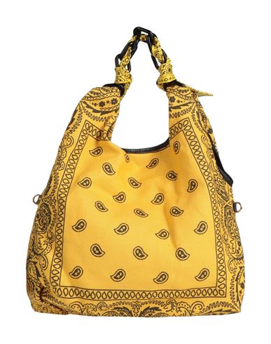 Anita Bilardi Woman Handbag Yellow Size - Linen, Plastic, Lambskin