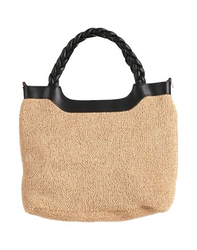 Anita Bilardi Woman Handbag Sand Size - Paper, Synthetic Raffia, Calfskin In Beige