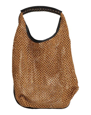 Anita Bilardi Woman Handbag Camel Size - Polyamide, Calfskin In Beige