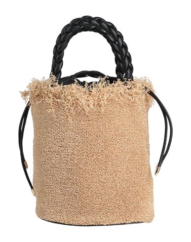 Anita Bilardi Woman Handbag Beige Size - Synthetic Fibers, Natural Fibers, Plastic