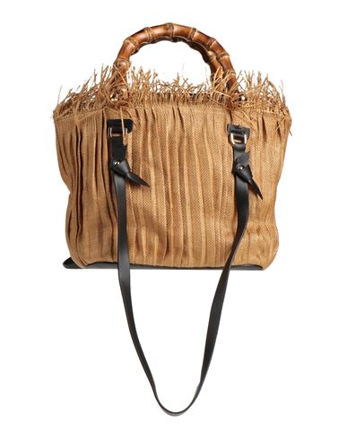 Anita Bilardi Woman Handbag Sand Size - Polyamide, Bamboo In Beige