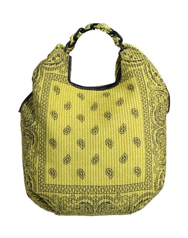 Anita Bilardi Woman Handbag Acid Green Size - Cotton, Polyamide, Plastic, Lambskin In Yellow