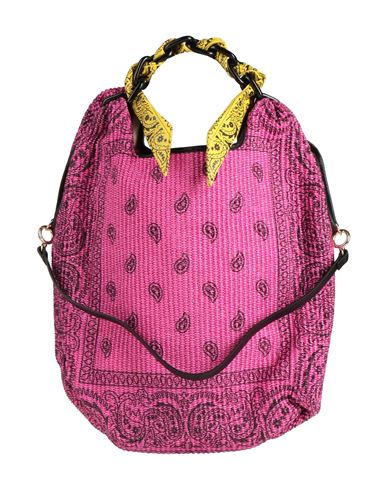 Anita Bilardi Woman Handbag Fuchsia Size - Cotton, Polyamide, Plastic, Lambskin In Pink