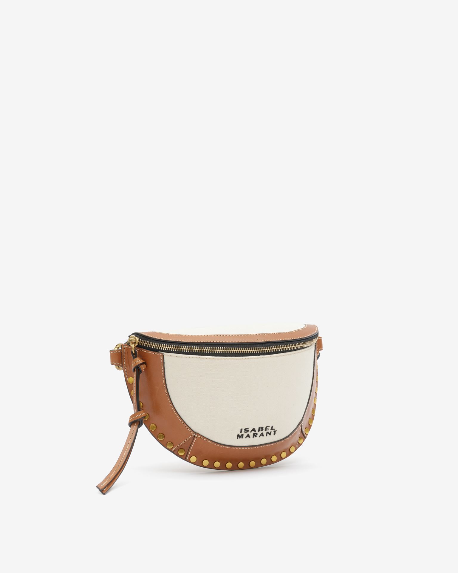Isabel Marant Skano Leather And Cotton Belt Bag In Beige