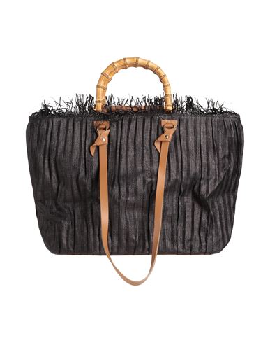 Anita Bilardi Woman Handbag Black Size - Polyamide, Soft Leather, Bamboo