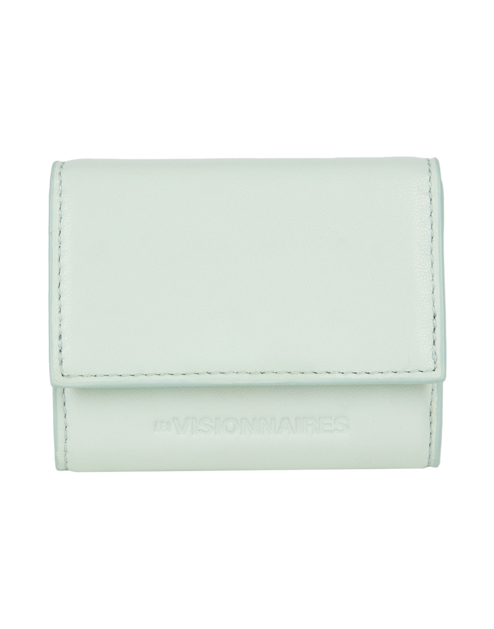 LES VISIONNAIRES LES VISIONNAIRES MELE SILKY LEATHER WOMAN WALLET LIGHT GREEN SIZE - LAMBSKIN