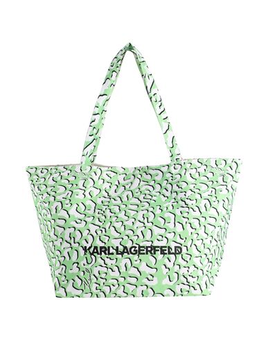 Karl Lagerfeld Woman Shoulder Bag Light Green Size - Recycled Cotton, Cotton