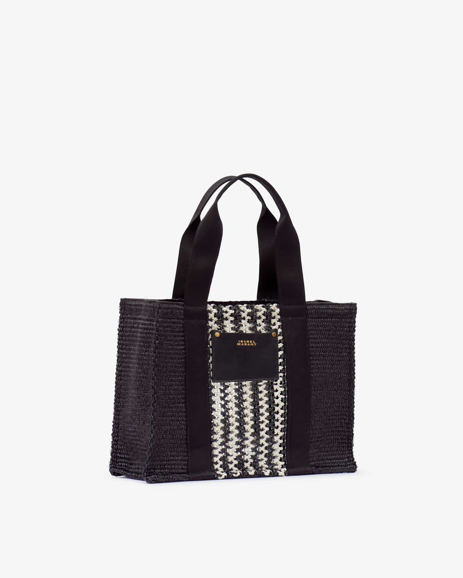 Isabel Marant Puebla Small Cotton Hand Carried Bag In Black