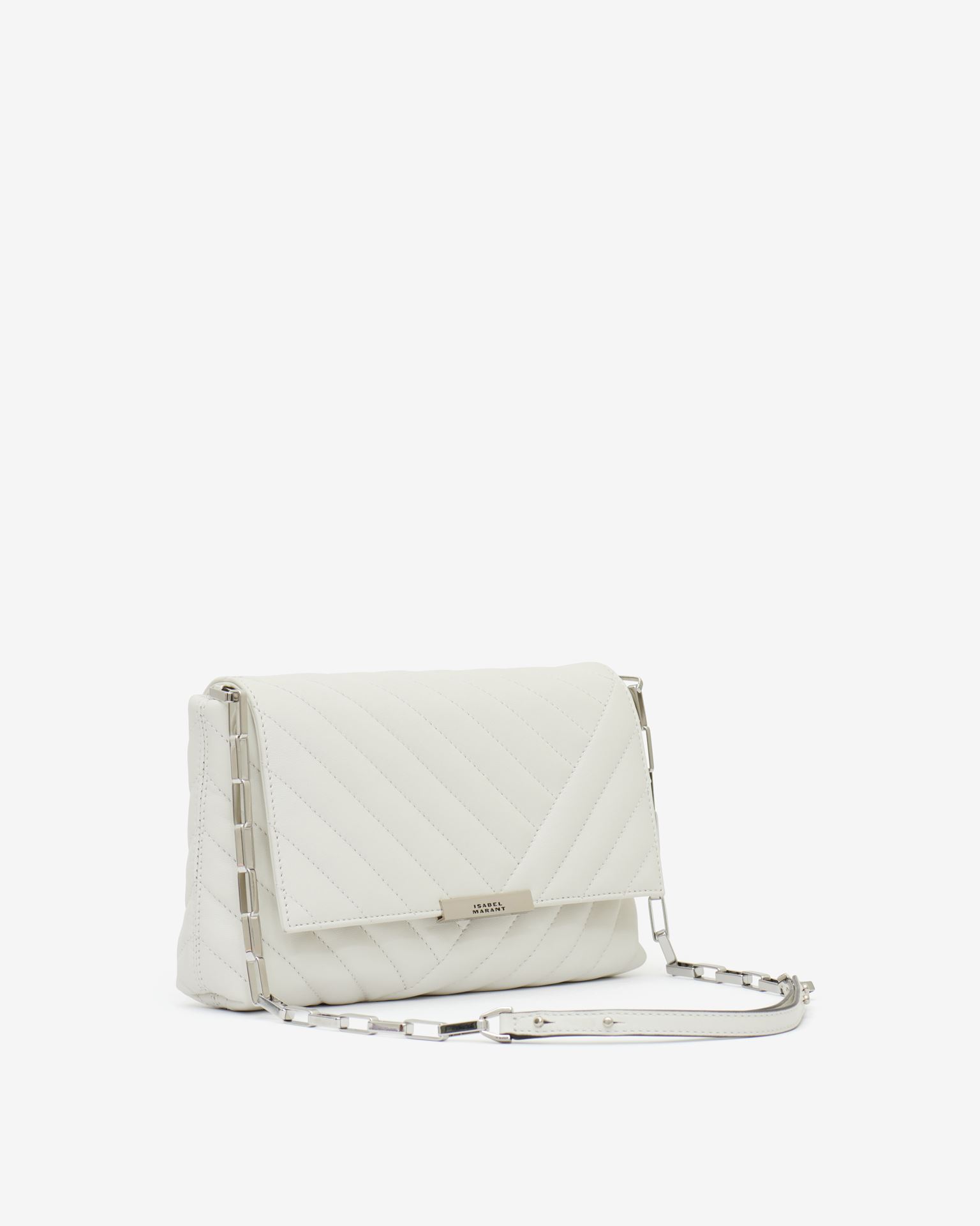 Shop Isabel Marant Merine Quilted Leather Bag In White