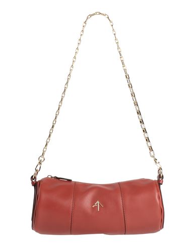 Shop Manu Atelier Woman Shoulder Bag Rust Size - Leather In Red