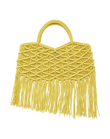 8 By Yoox Organic Cotton Fringed Tote Woman Handbag Mustard Size - Recycled Cotton In Yellow