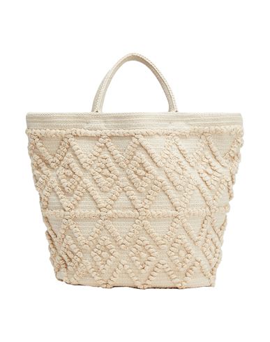 8 By Yoox Organic Cotton Macrame' Tote Woman Handbag Ivory Size - Recycled Cotton In White
