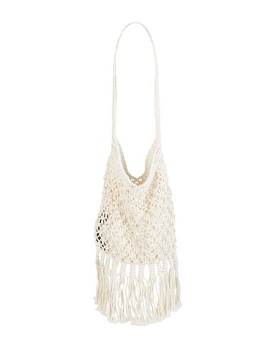 Pieces Woman Shoulder Bag Ivory Size - Polyester, Cotton In White