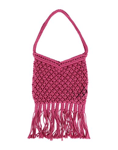Pieces Woman Shoulder Bag Fuchsia Size - Polyester, Cotton In Pink
