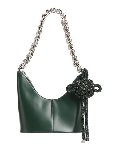 Kara Woman Shoulder Bag Dark Green Size - Leather