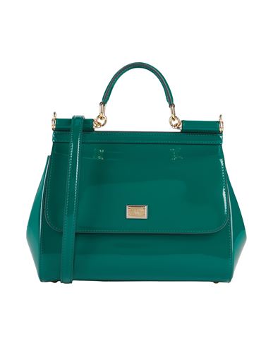 Shop Dolce & Gabbana Woman Handbag Emerald Green Size - Calfskin