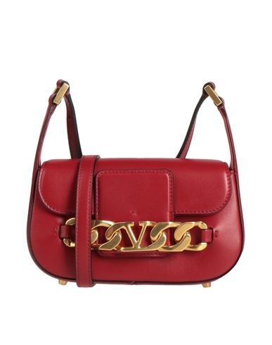 Valentino Garavani Woman Cross-body Bag Burgundy Size - Soft Leather In Red