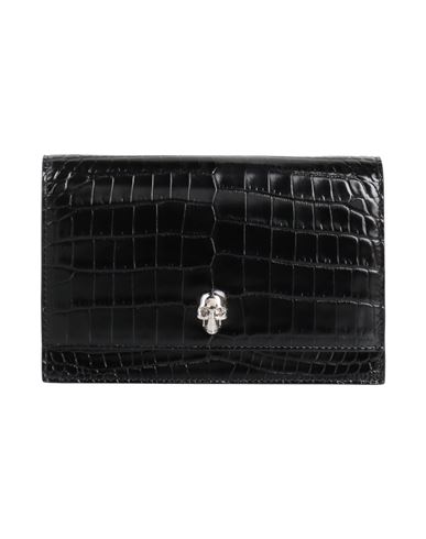 Alexander Mcqueen Mini Mock-croc Crossbody Bag With Small Skull In Black
