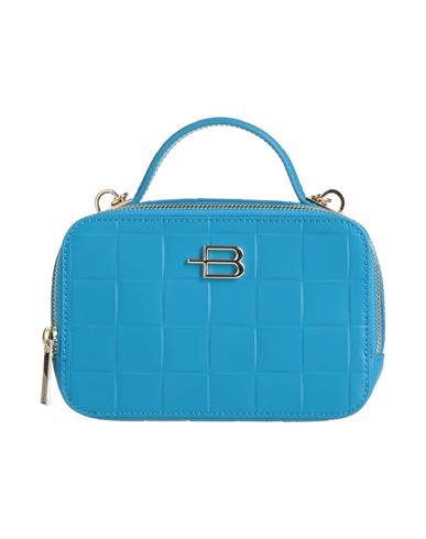 Baldinini Woman Handbag Azure Size - Calfskin, Pvc - Polyvinyl