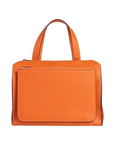 Shop Valextra Woman Handbag Orange Size - Calfskin