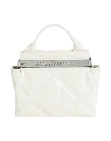 Karl Lagerfeld K/kross Debossed Sm Top Handle Woman Handbag White Size - Bovine Leather