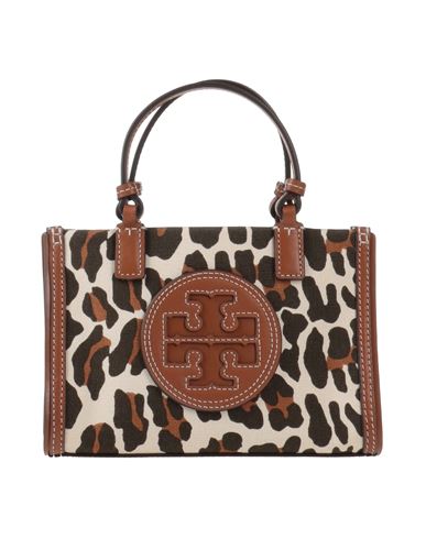 Tory Burch Woman Handbag Tan Size - Textile Fibers, Soft Leather In Brown