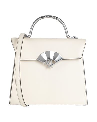 Karl Lagerfeld K/archive Fan Top Handle Woman Handbag Cream Size - Bovine Leather In White