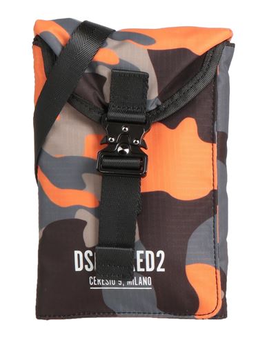 Dsquared2 Man Cross-body Bag Dark Brown Size - Textile Fibers In Brown
