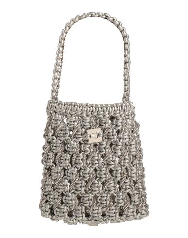 Yuzefi Woman Handbag Silver Size - Textile Fibers
