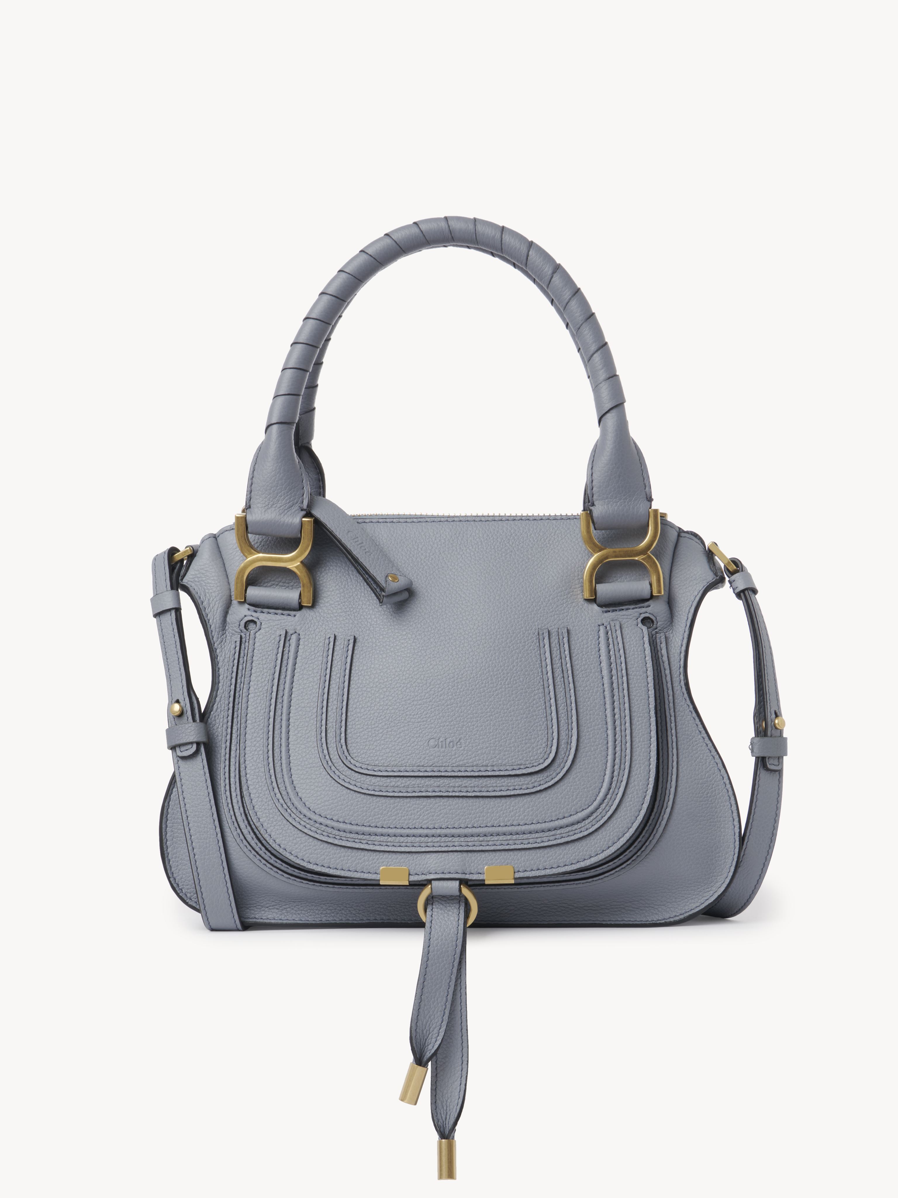 Chloé Petit Sac Marcie En Cuir Grainé Femme Bleu Taille Onesize 100% Cuir De Veau