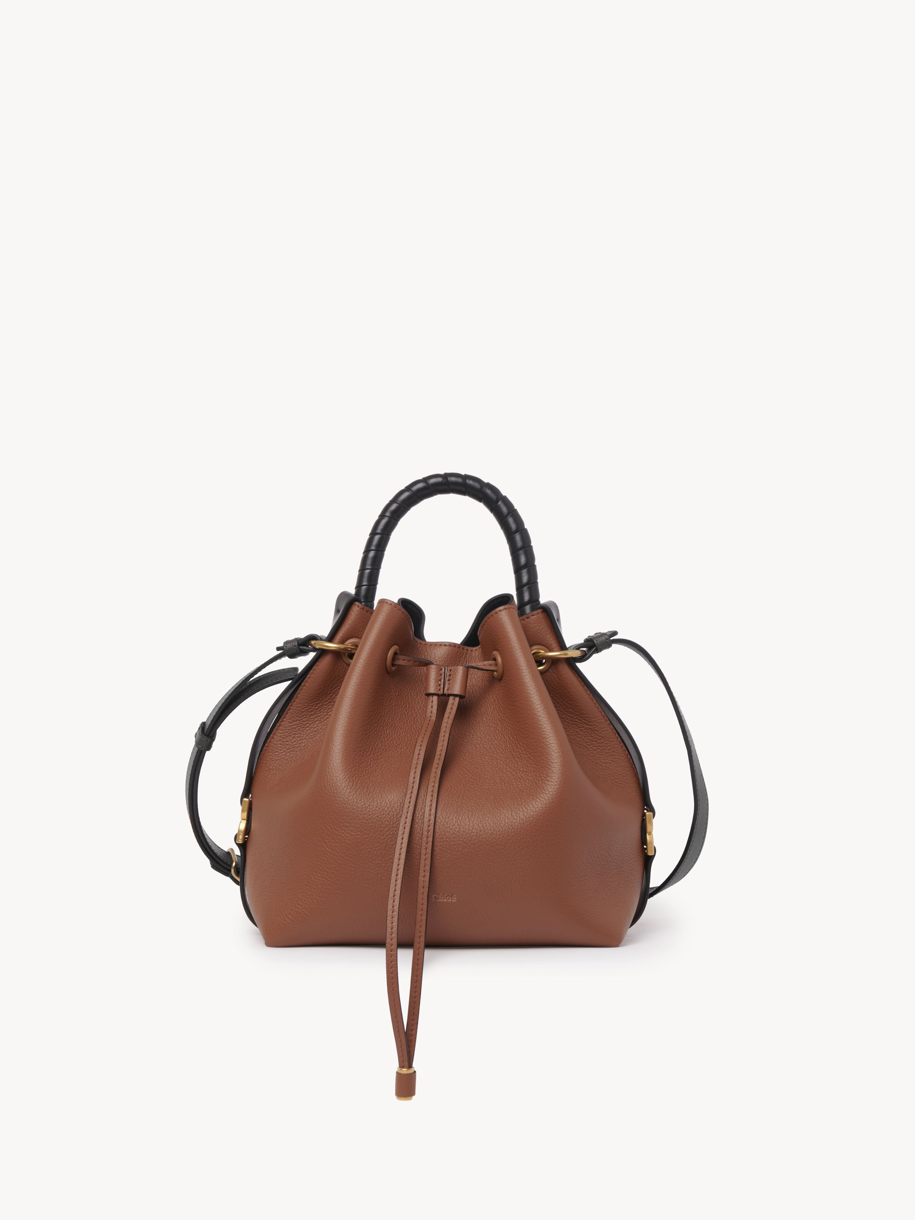 Chloé Marcie Bucket Bag In Grained Leather Brown Size Onesize 100% Calf-skin Leather In Brun