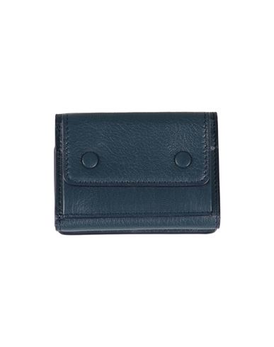 Maison Margiela Man Wallet Navy Blue Size - Bovine Leather