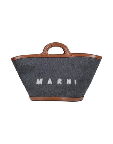 Marni Woman Handbag Steel Grey Size - Wool, Polyamide, Bovine Leather