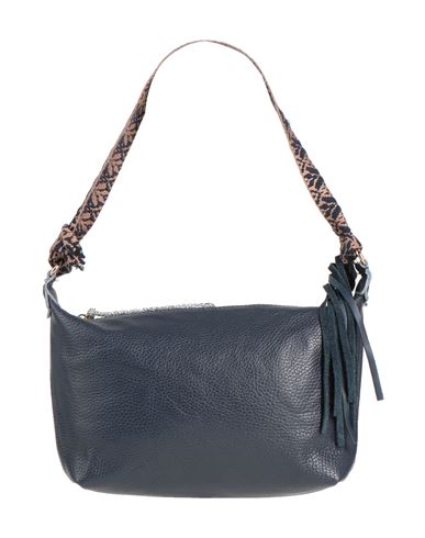 Anita Bilardi Woman Handbag Midnight Blue Size - Bovine Leather, Cotton, Polyester