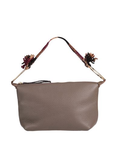 Anita Bilardi Woman Handbag Dove Grey Size - Calfskin, Cotton, Polyester
