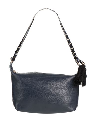 Anita Bilardi Woman Handbag Midnight Blue Size - Bovine Leather, Cotton, Polyester