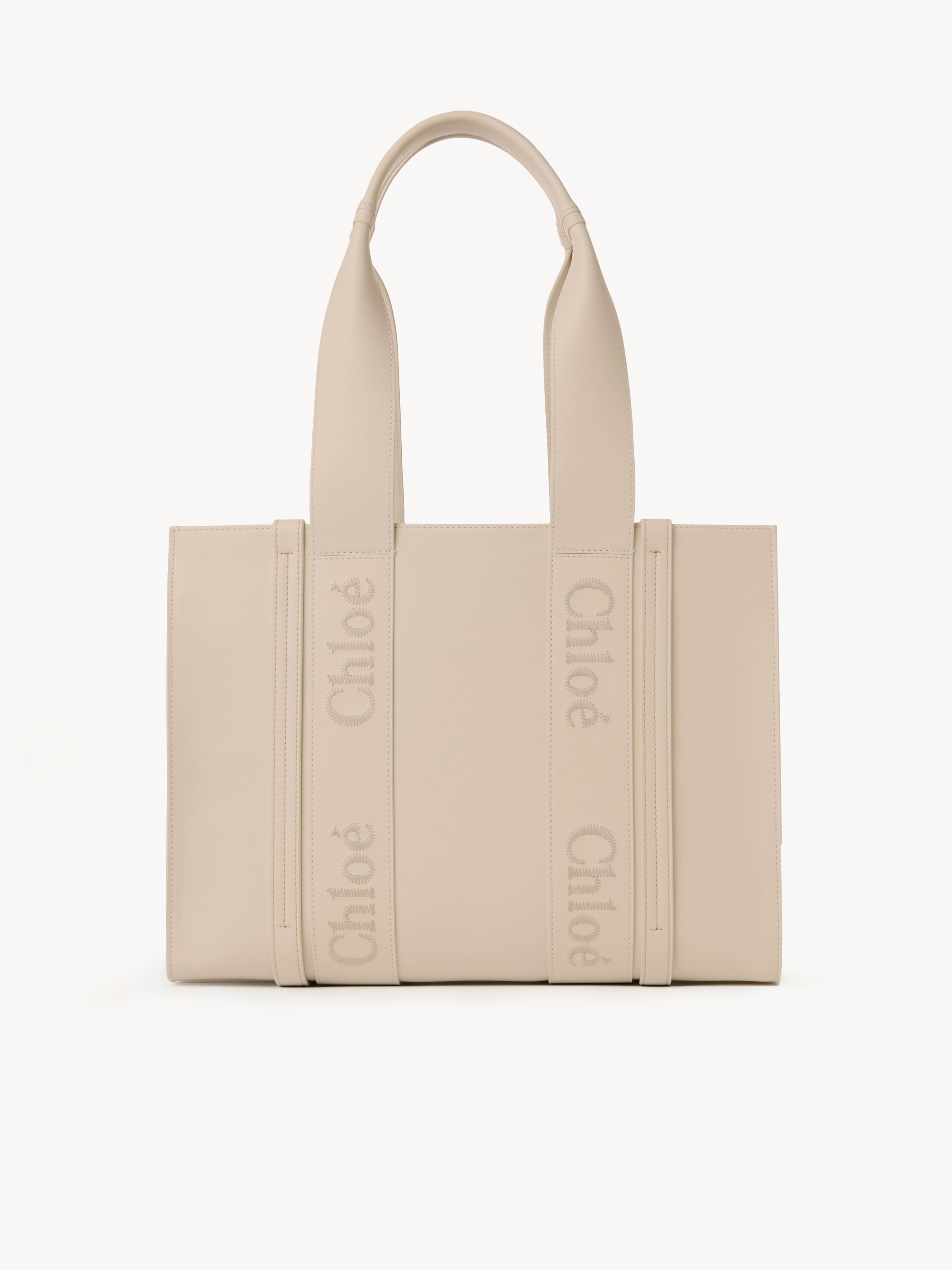 Chloé Woody Tote Bag In Soft Leather Pink Size Onesize 100% Calf-skin Leather In Rose