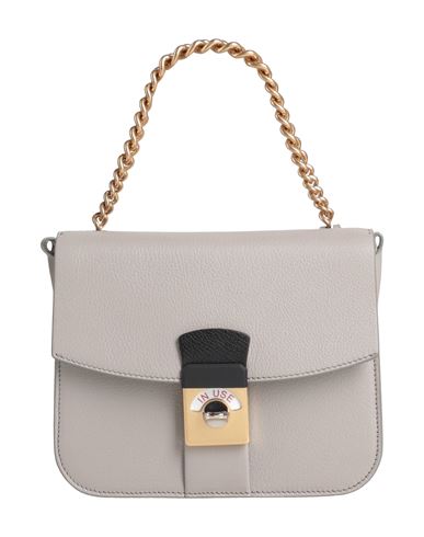 Maison Margiela Woman Handbag Dove Grey Size - Goat Skin, Cotton, Brass, Zinc, Metal